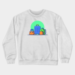 Luggage With Suitcase And Bag Crewneck Sweatshirt